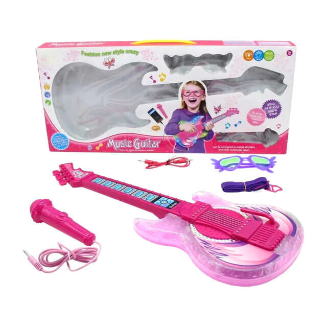 GUITARRA ROSA CON MICROFONO (HD-669)