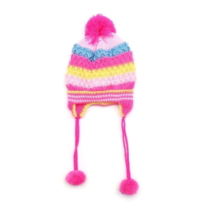 Gorro Coya Nena c/pompon rayado