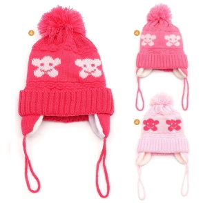 Gorro Coya rayas c/pompon int micropolar
