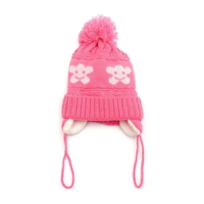 Gorro Coya rayas c/pompon int micropolar