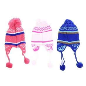 Gorro Coya rayas c/pompon int micropolar