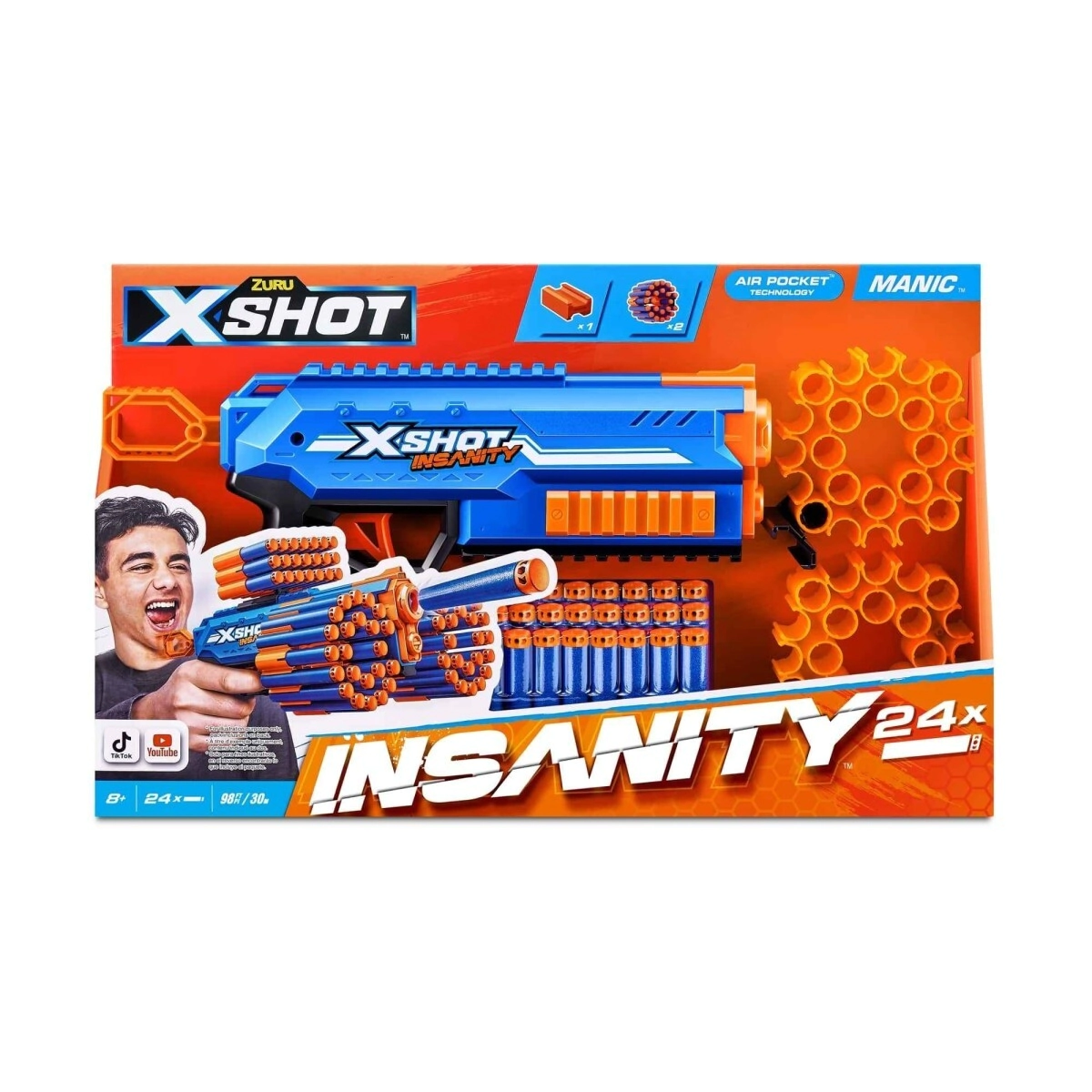 X-SHOT INSANITY MANIC (24 DARTS)
