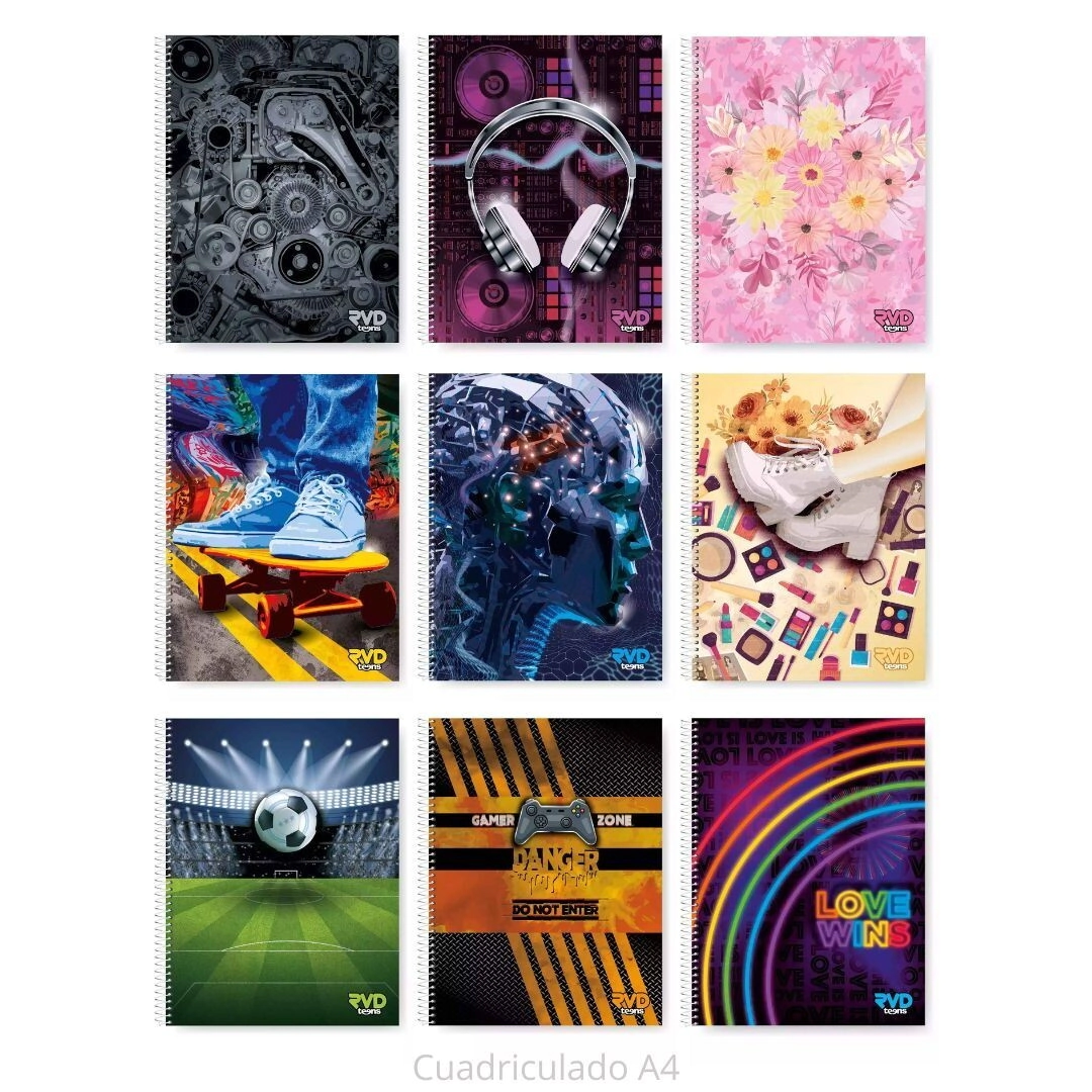 CUADERNO A4 ESPIRALADO MY WORLD RIVADAVIA - 150 Hjs Cuadriculado