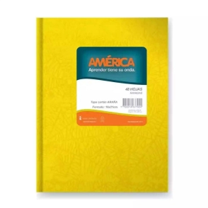 CUADERNO AMERICA ARAÑA 16x21 T/D AMARILLO - 42Hjs Rayadas