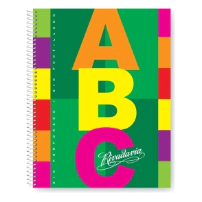 CUADERNO RIVADAVIA ABC CON ESPIRAL T/D 21x27 - 60 Hjs Cuadriculado