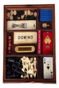 SET COMBINADO 8 JUEGOS EN 1 CAJA MADERA
