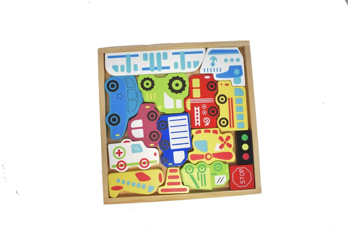 ROMPECABEZAS DE ENCASTRE 2 EN 1 VEHICULOS