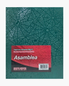 CUADERNO ARAÑA T/C 19x23,5 - 50Hjs RAYADAS ARAÑA VERDE ASAMBLEA