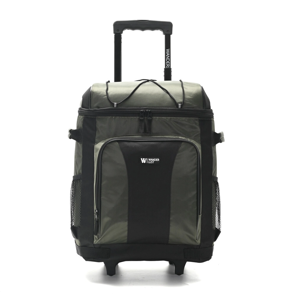 COOLER BAG CON CARRO PLEGABLE 45X34X28CM VERDE WANDERLUST