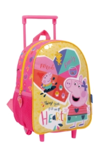 MOCHILA 12" PEPA PIG CARRO CORAZÓN