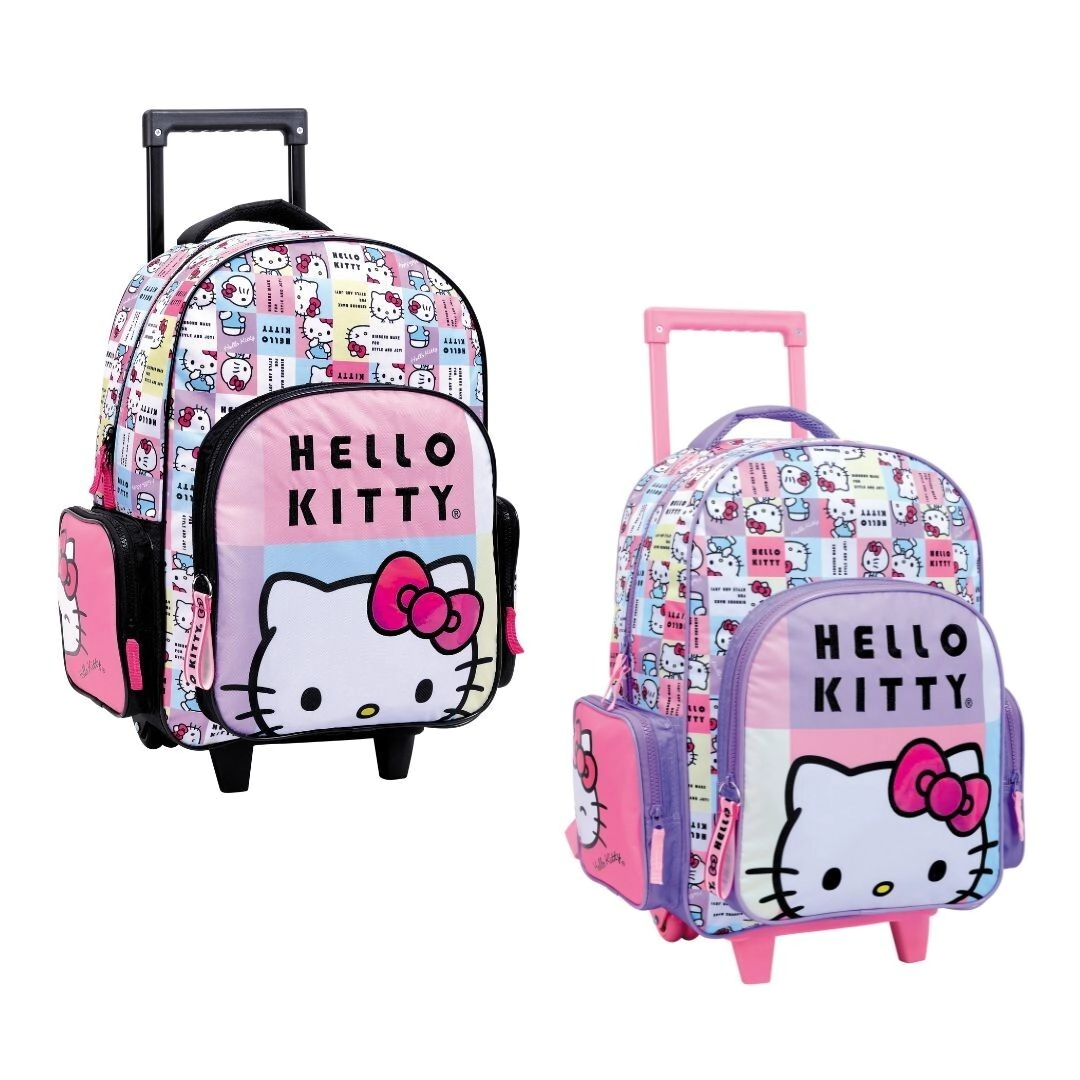 MOCHILA CARRO HELLO KITTY 17" CUADRILLE WABRO
