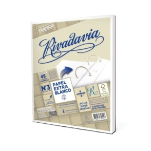 REPUESTO RIVADAVIA CLÁSICO N°3 48Hjs RAYADAS EXTRA BLANCO