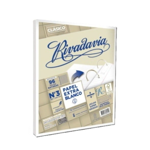 REPUESTO RIVADAVIA N°3 96Hjs RAYADAS EXTRA BLANCO