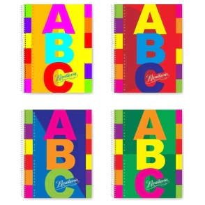 CUADERNO RIVADAVIA ABC CON ESPIRAL T/D 21x27 - 100 Hjs Rayado