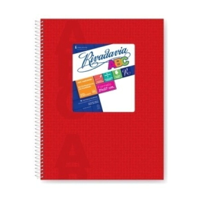 CUADERNO RIVADAVIA ABC 21x27 ROJO - 60 Hjs Rayadas
