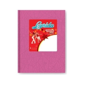 CUADERNO LAPRIDA 16x21 T/D ARAÑA ROSA 50 Hjs RAYADAS