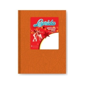 CUADERNO LAPRIDA 16x21 T/D ARAÑA NARANJA 50 Hjs RAYADAS