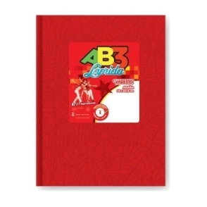 CUADERNO LAPRIDA AB3 19x23 T/D ARAÑA ROJO 50 Hjs CUADRICULADAS