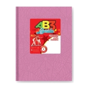 CUADERNO LAPRIDA AB3 19x23 T/D ARAÑA ROSA 50 Hjs RAYADAS