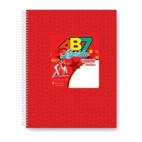 CUADERNO LAPRIDA AB7 T/D 21x27 ROJO- 60 Hjs CUADRICULADAS