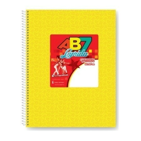 CUADERNO LAPRIDA AB7 T/D 21x27 AMARILLO - 60 Hjs RAYADAS