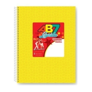CUADERNO LAPRIDA AB7 T/D 21x27 AMARILLO - 60 Hjs RAYADAS