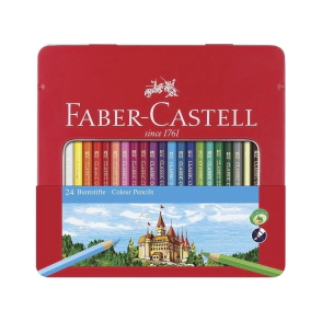 LÁPICESS DE COLORES LATA x24 HEXAGONAL FABER-CASTELL