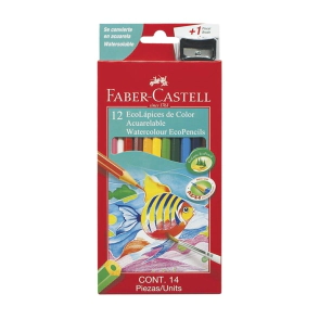 ECOLÁPICES ACUARELA ESTUCHE x12 FABER-CASTELL