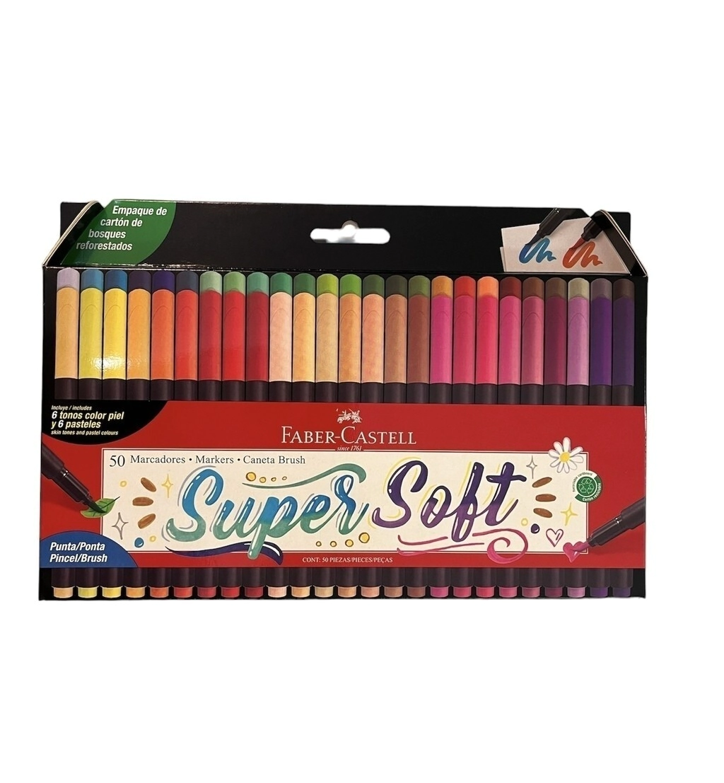 MARCADORES SUPERSOFT ESTUCHE x50 FABER-CASTELL