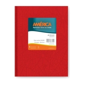 CUADERNO AMERICA ARAÑA 16x21 T/D ROJO - 82Hjs Rayadas