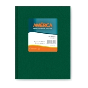 CUADERNO AMERICA ARAÑA 16x21 T/D VERDE - 82Hjs Rayadas