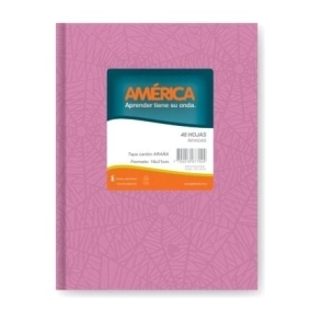 CUADERNO AMERICA ARAÑA 16x21 T/D ROSA - 42Hjs Rayadas