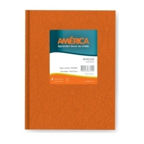 CUADERNO AMERICA ARAÑA 16x21 T/D NARANJA - 42Hjs Rayadas