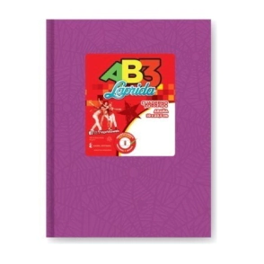 CUADERNO LAPRIDA AB3 19x23 T/D ARAÑA LILA 50Hjs RAYADAS