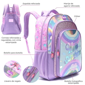 MOCHILA LETTERING HELLO SUNSHINE CON LLAVERO