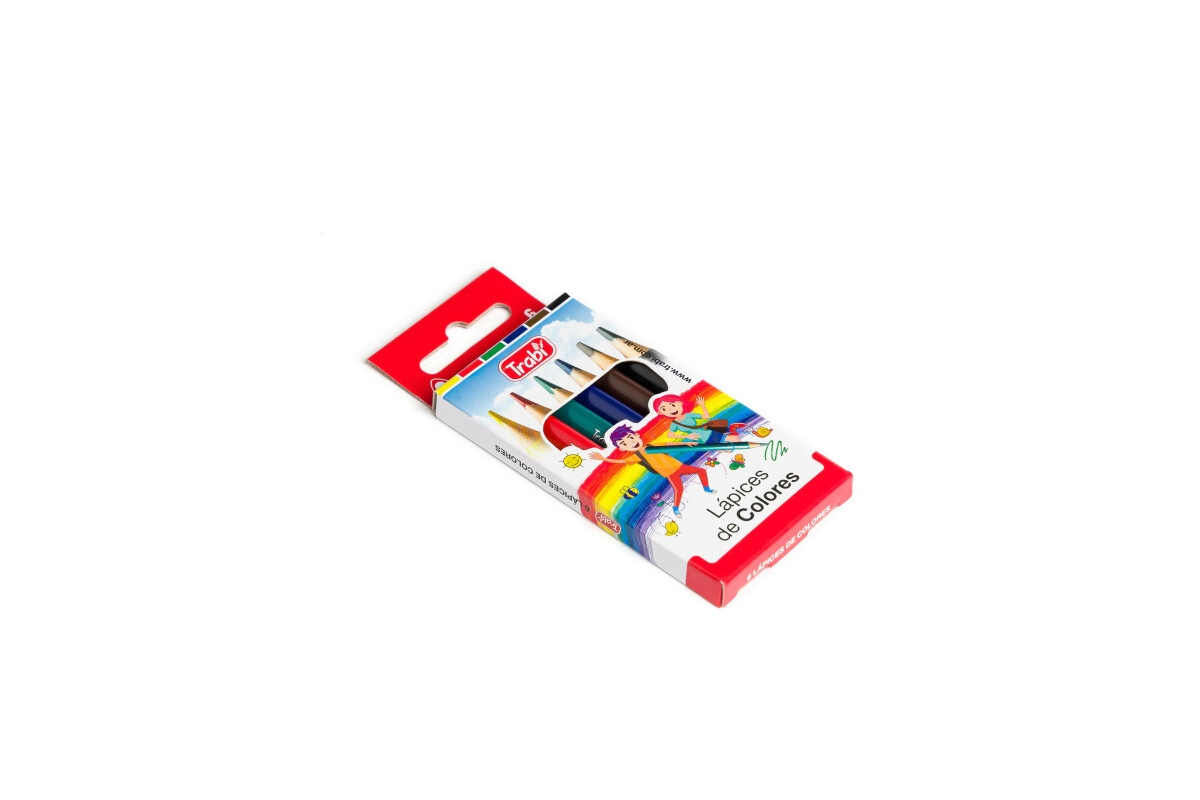 LAPICES DE COLORES RESINA CORTOS x6 TRABI