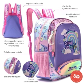 MOCHILA RAINOW STAY COLORFUL 18" SKORA (32x45x15)