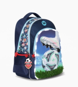 MOCHILA ESPALDA 18" CON LUZ LED CHAMPIONS LEAGUE FOOTY CELESTE