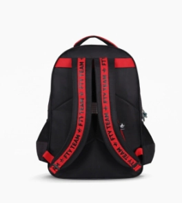 MOCHILA ESPALDA 18" CON LUZ LED SKULL FOOTY ROJO