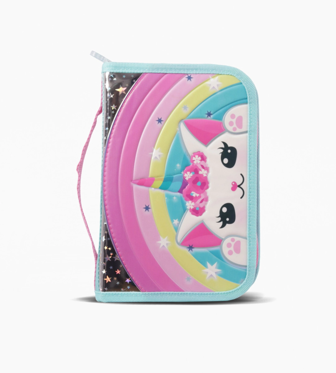 CARTUCHERA RIDIGA 1 CIERRE MAKE UP FOOTY CELESTE