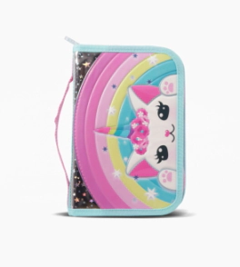 CARTUCHERA RIDIGA 1 CIERRE MAKE UP FOOTY CELESTE