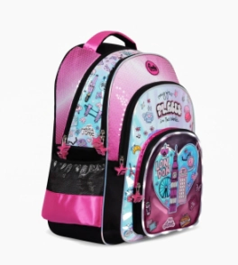MOCHILA ESPALDA 18" CON LUZ LED I LOVE FOOTY NEGRO