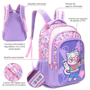 MOCHILA PETS PURRFECT CON LLAVERO 32x45x15 CM