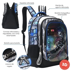 MOCHILA FUTBOL DIBU CON LLAVERO 32x45x15 CM