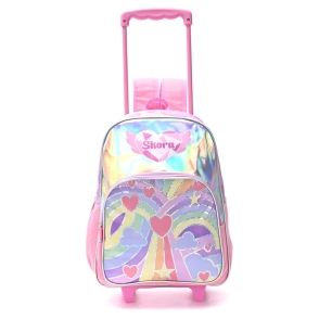 MOCHILA CARRO 16" ALMA RAINBOW HEARTS CON LLAVERO SKORA 30x40x12 CM
