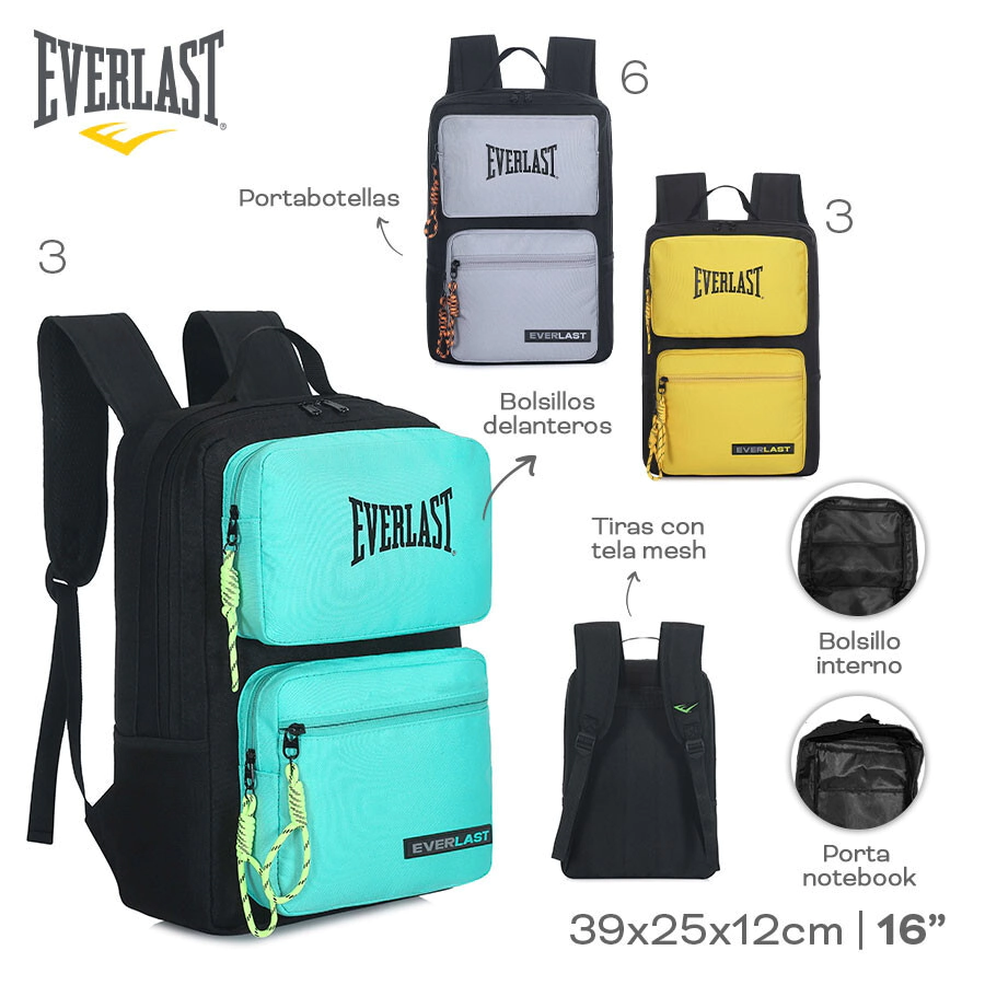MOCHILA EVERLAST TURQUESA