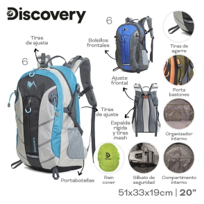 MOCHILA CAMPING DISCOVERY BLANCO