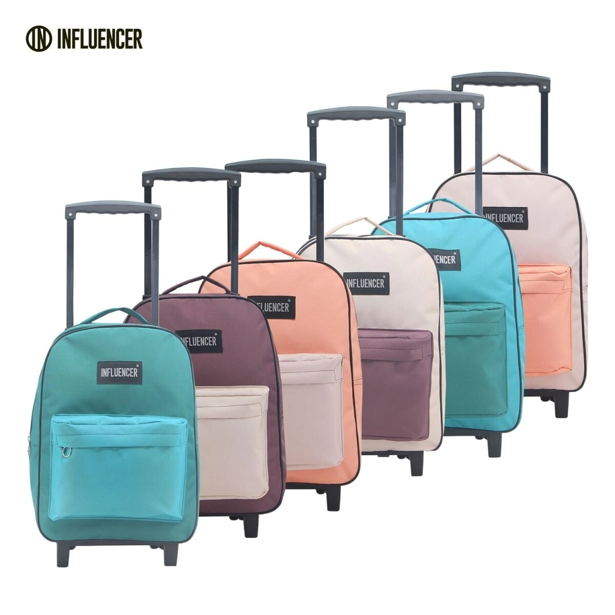 MOCHILA CON CARRO INFLUENCER LISA COMBINADA 17"