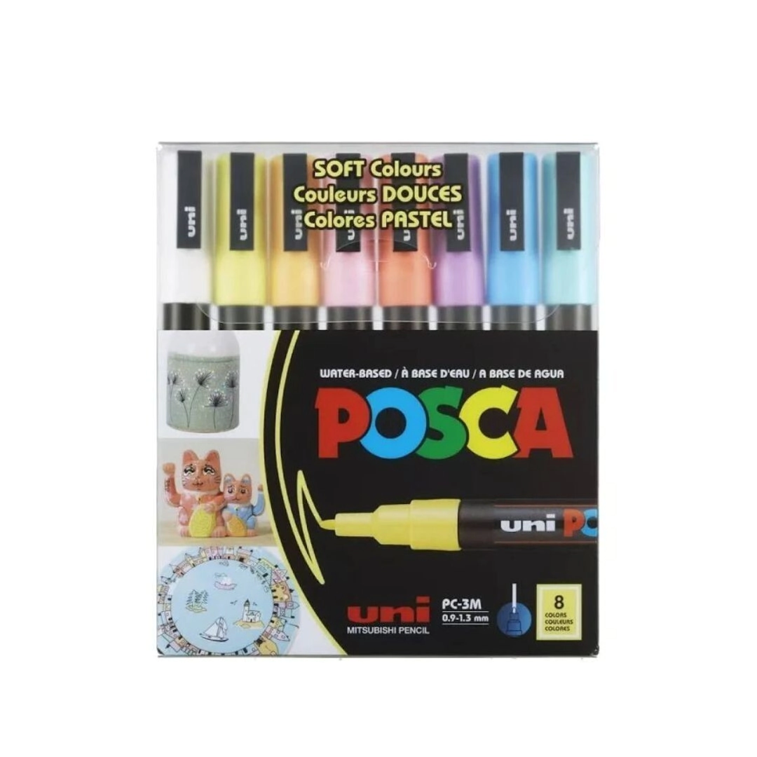MARCADORES POSCA 3M PTA MEDIA x8 SOFT