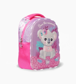 MOCHILA ESPALDA 13" CON LUZ LED KOALA FOOTY LILA